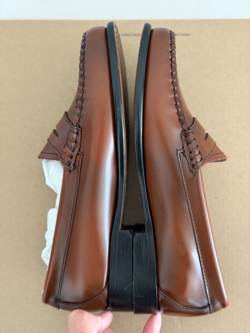 G.H. Bass Whitney Weejuns Penny Loafers in Cognac, Size 6.5 - Picture 8 of 10